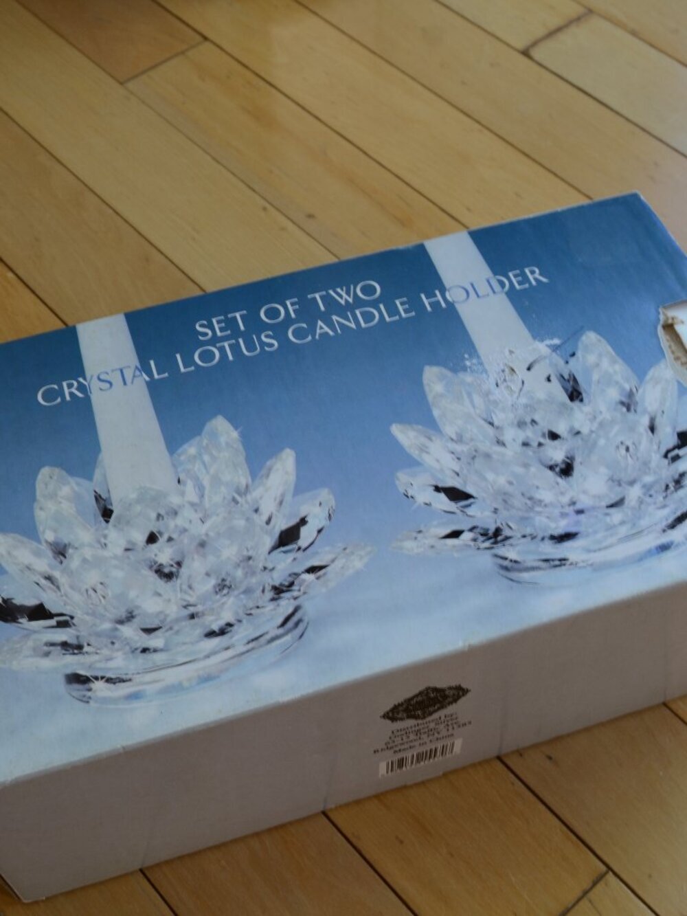 Shannon by Godinger crystal lotus candle holders Lot of Two